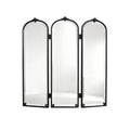 Tri-Fold Black Framed Mirror with Arched Tops